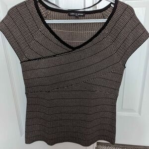 Cable & Guage V-Neck, Cap-Sleeve Summer Sweater